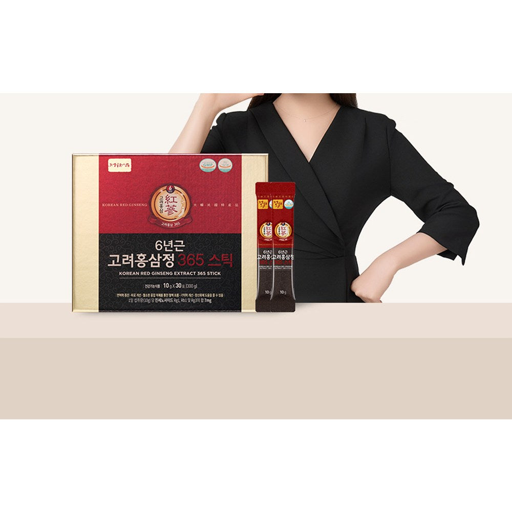 Jeongwonsam 6-Year Korean Red Ginseng Extract 365 Stick Gift Set, 300g