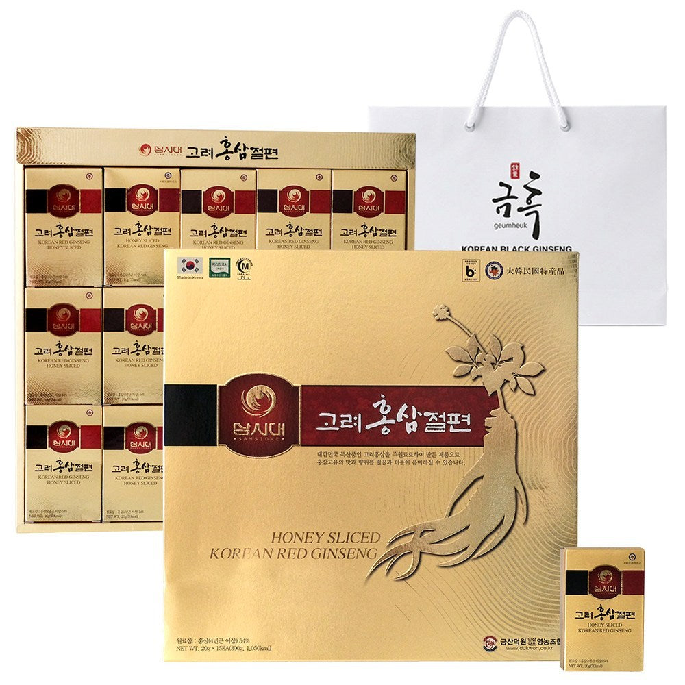 Samshidae Korean Red Ginseng Sliced Gift Set, 300g, 15 Pieces