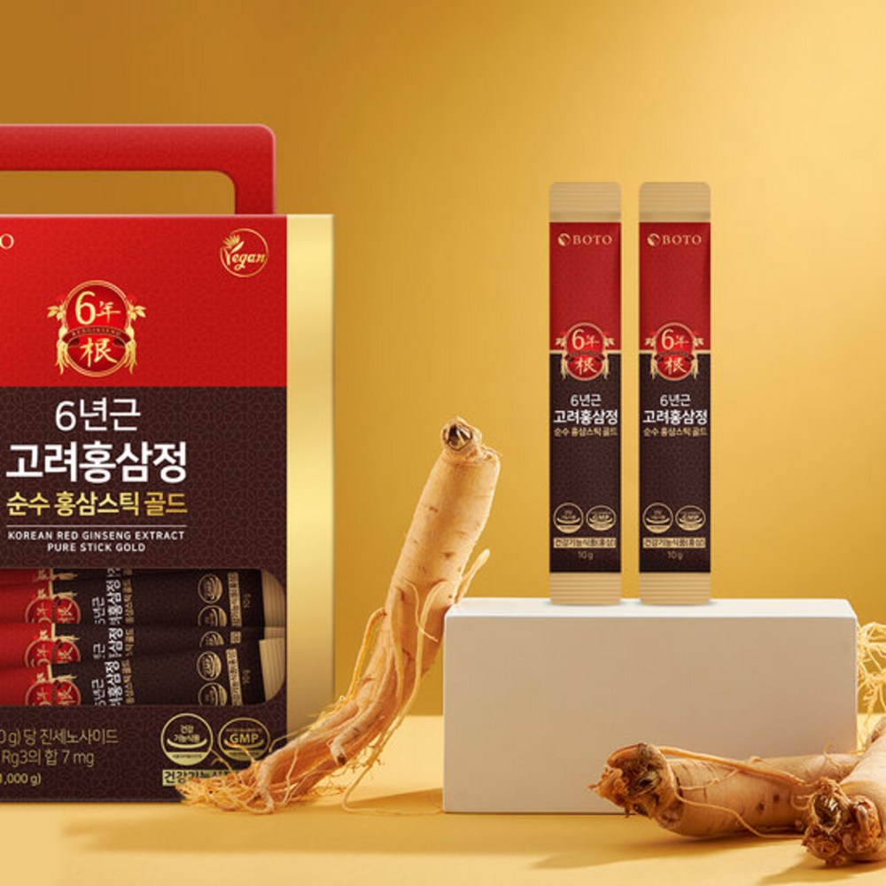 Bodoo 6-Year Korean Red Ginseng Extract Stick Gold, 100 Sticks