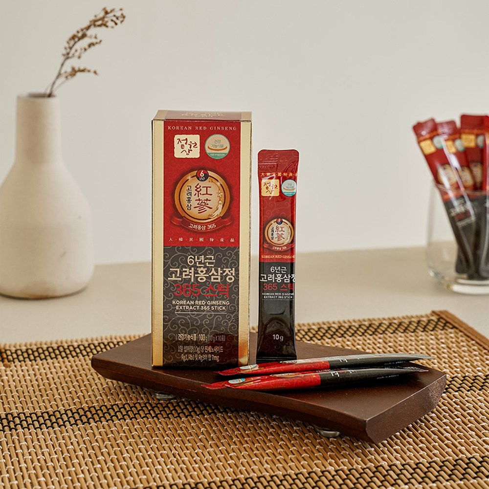 Jeongwonsam 6-Year Korean Red Ginseng Extract 365 Stick Gift Set, 300g
