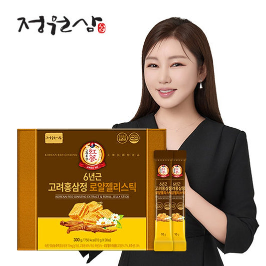 Jungwonsam 6-Year Korean Red Ginseng and Royal Jelly, 30 Sticks