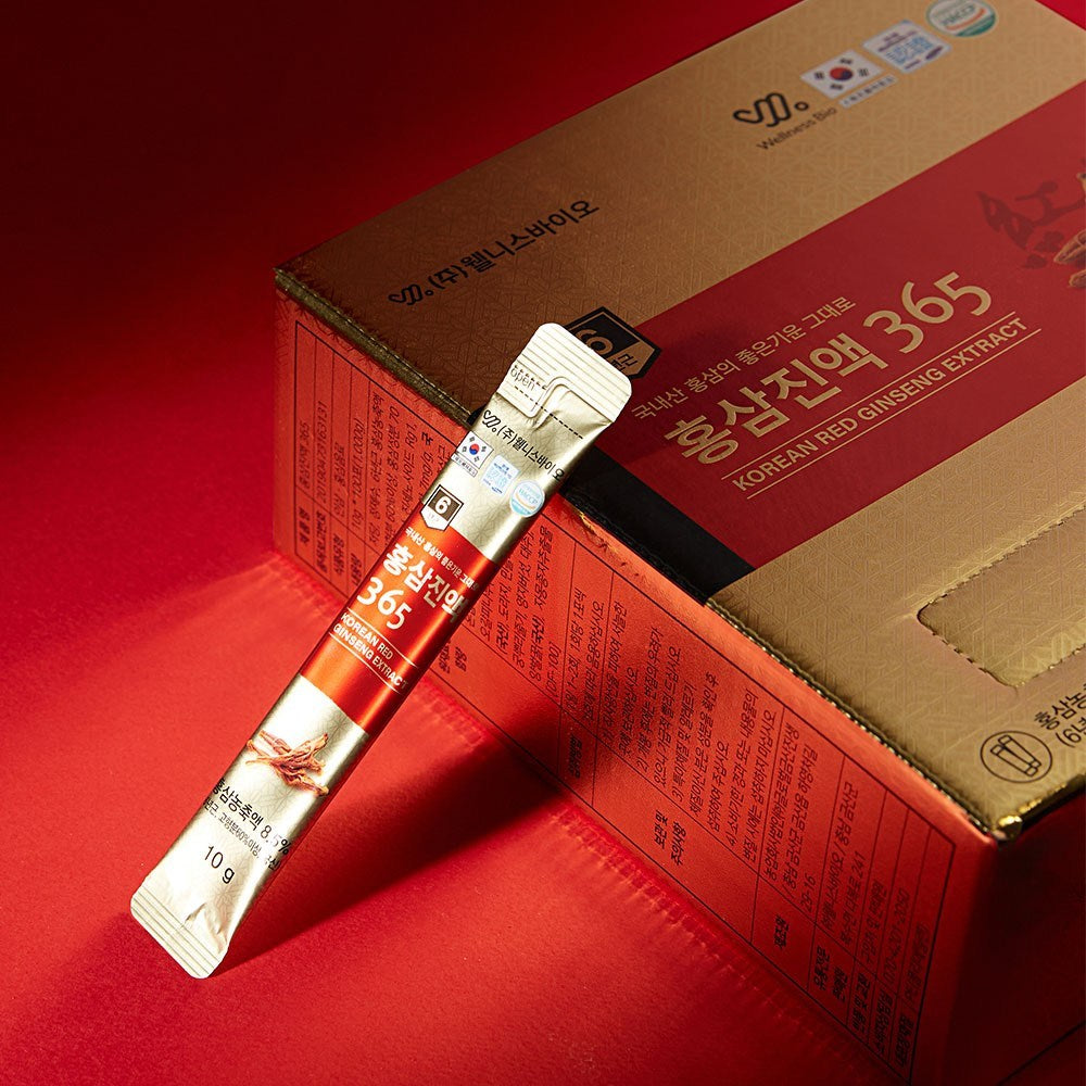 Wellness Bio 6-Year Red Ginseng Extract Sticks, 10g, 100 Count