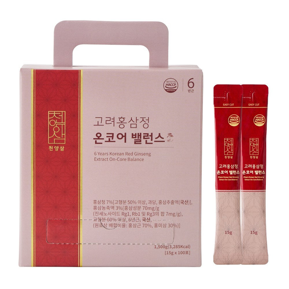 Cheon-yang-sam 6-Year Korean Red Ginseng Stick, 15g, 100 Count