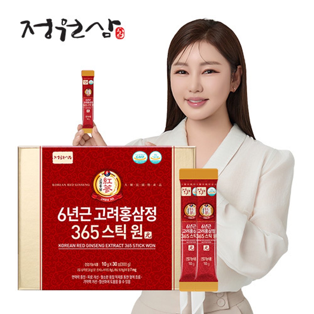 Jungwonsam 6-Year Korean Red Ginseng Extract 365 Stick, 30 Sticks