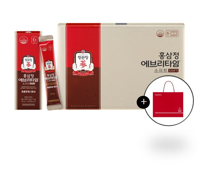 Jeong Kwan Jang Everytime Soft Korean Red Ginseng, 10ml, 20 Sticks
