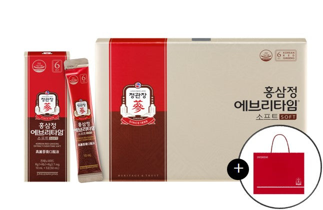 Jeong Kwan Jang Everytime Soft Korean Red Ginseng, 10ml, 20 Sticks