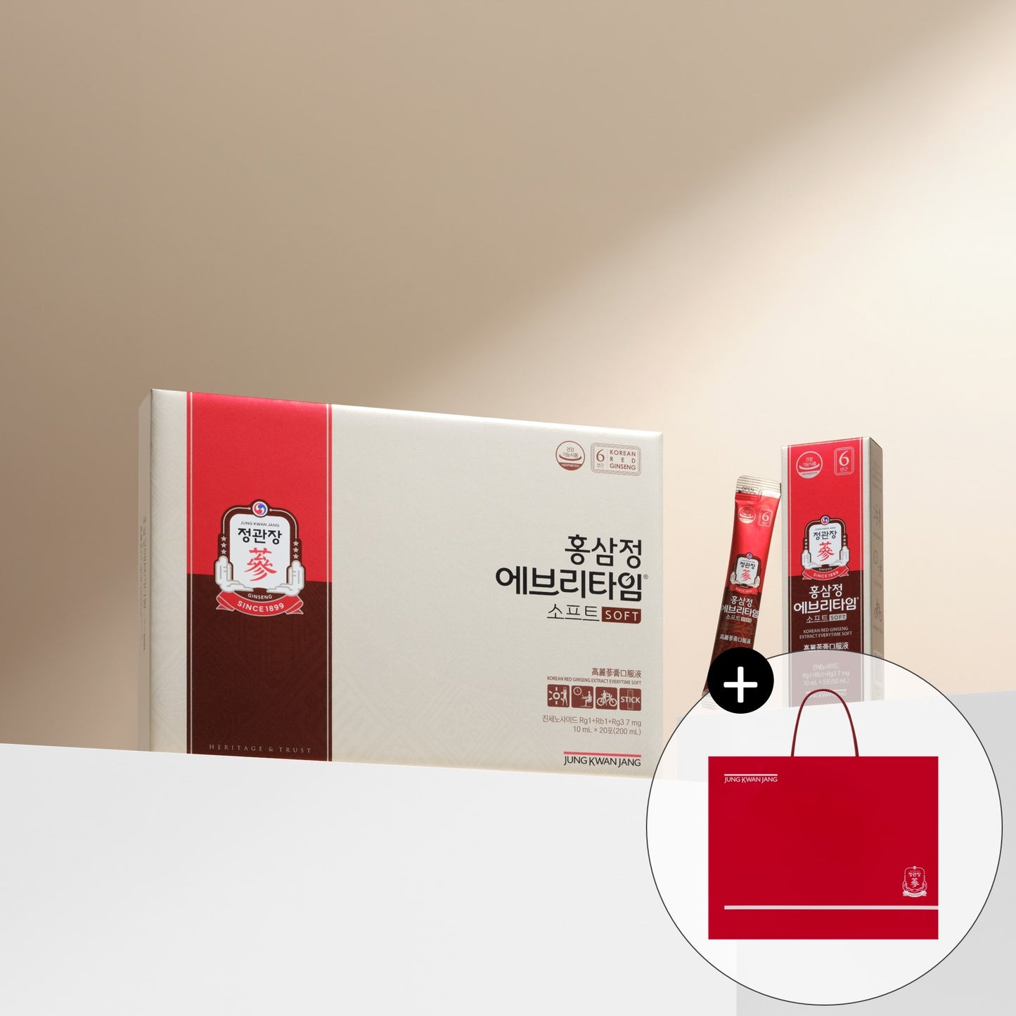 Jeong Kwan Jang Everytime Soft Korean Red Ginseng, 10ml, 20 Sticks