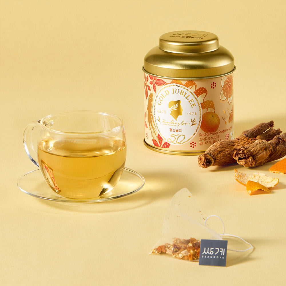Ssanggye Gold Jubilee Red Ginseng Citrus Peel Tea, 10 Tea Bags