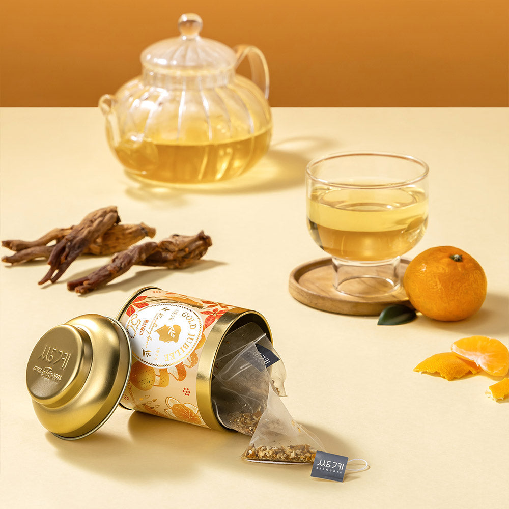 Ssanggye Gold Jubilee Red Ginseng Citrus Peel Tea, 10 Tea Bags