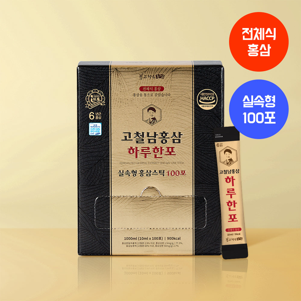 Gocheolnam Whole Root Red Ginseng Stick, 100 Pouches