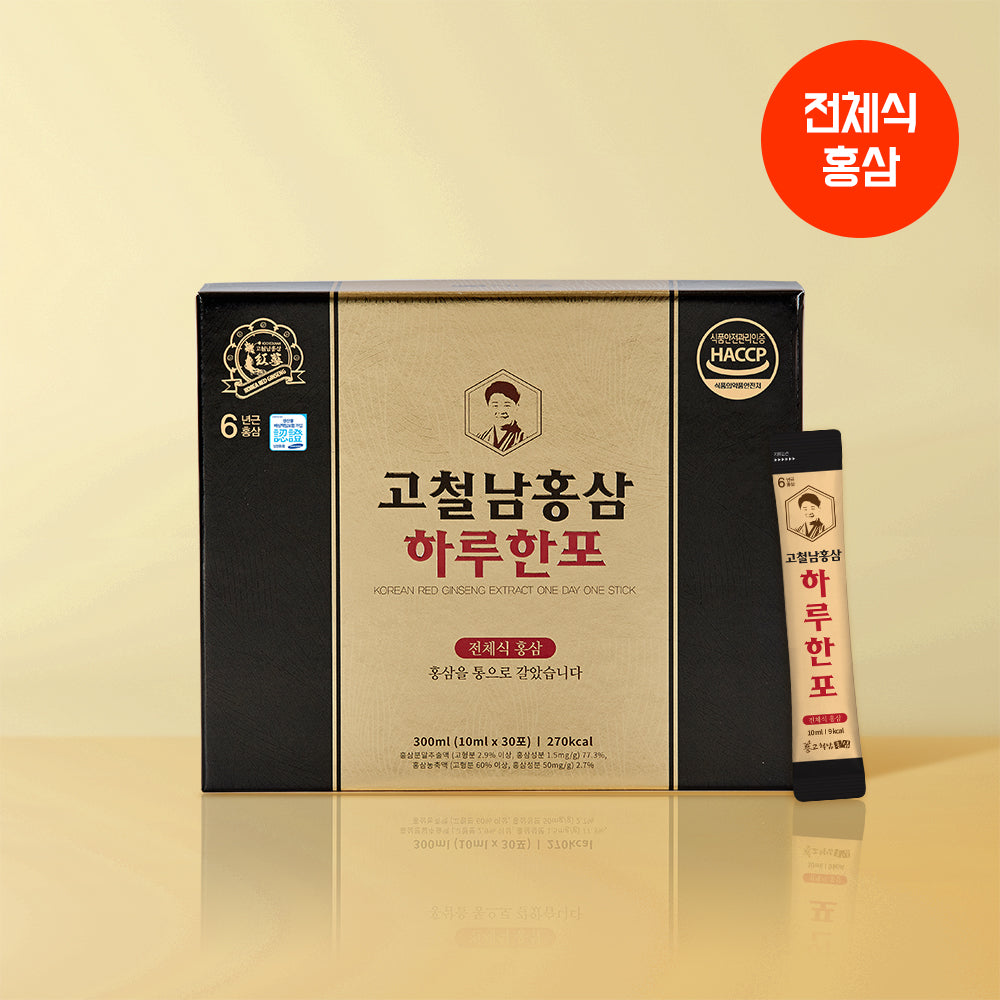 Gocheolnam Whole Root Red Ginseng Stick, 30 Pouches
