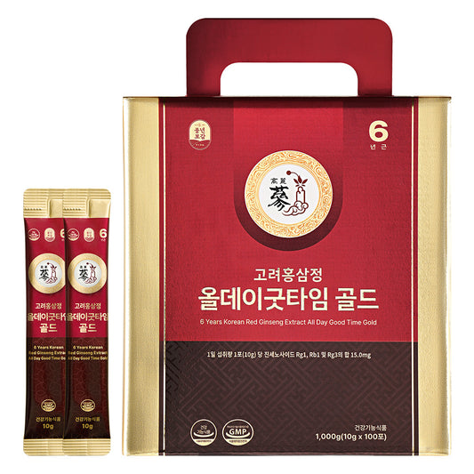Pungnyeon Bogam Korean Red Ginseng Sticks Gold, 10g x 100 Packets