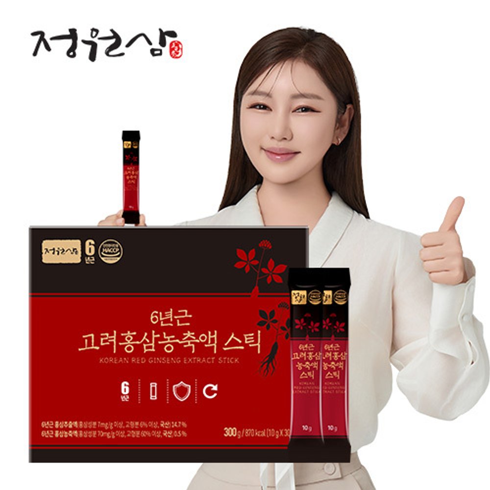 jungwonsam 6-Year-Old Korean Red Ginseng Extract Stick, 30 Sticks