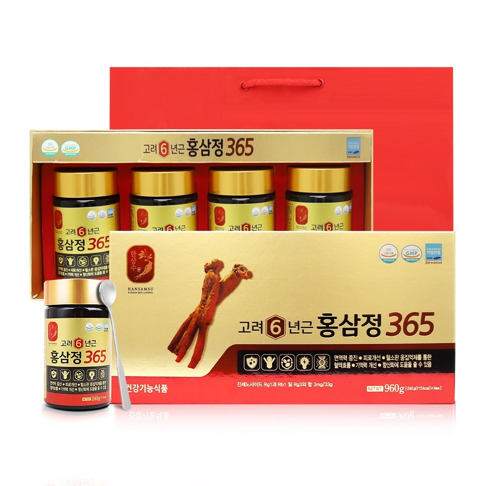 Hansamsoo 6-Year Korean Red Ginseng Extract 365 Gift Set, 960g